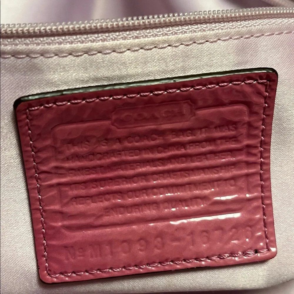 Coach Pink Patent Leather Shoulder Bag, vintage, poppy, - Picture 10 of 17